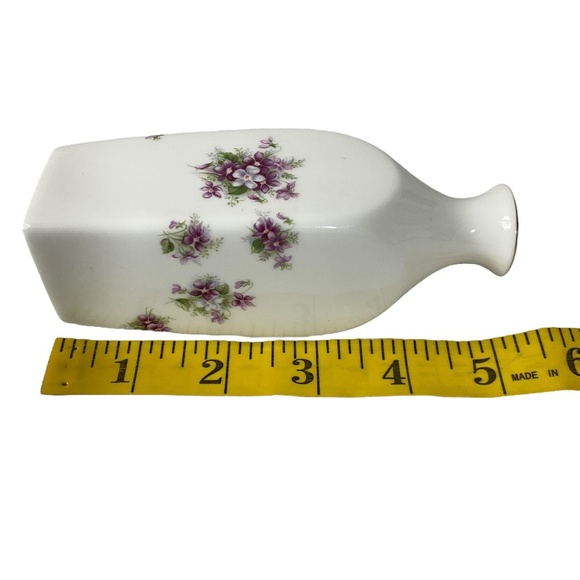 Royal Albert Bone China Sweet Violets Bud Vase Floral Gold Trim England 5” x 2” - Picture 7 of 10